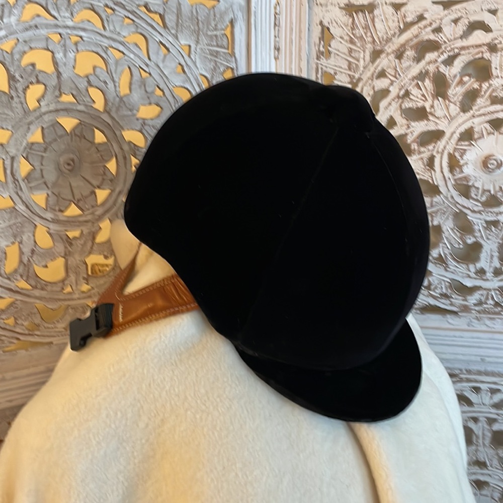 Vintage Lexington Safety Products Black Velvet Horse Equestrian Hat Size 7